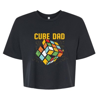 Puzzle Cube Dad Speed Cubing 80's  Bella+Canvas Jersey Crop Tee