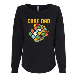 Puzzle Cube Dad Speed Cubing 80's  Womens California Wash Sweatshirt