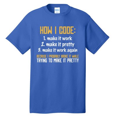 Programmer Coder Developer Programming Coding Great Gift Tall T-Shirt