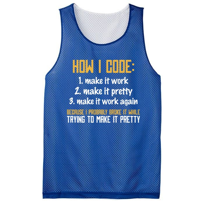 Programmer Coder Developer Programming Coding Great Gift Mesh Reversible Basketball Jersey Tank