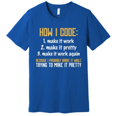 Programmer Coder Developer Programming Coding Great Gift Premium T-Shirt