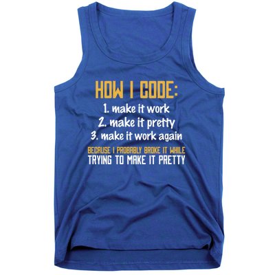 Programmer Coder Developer Programming Coding Great Gift Tank Top