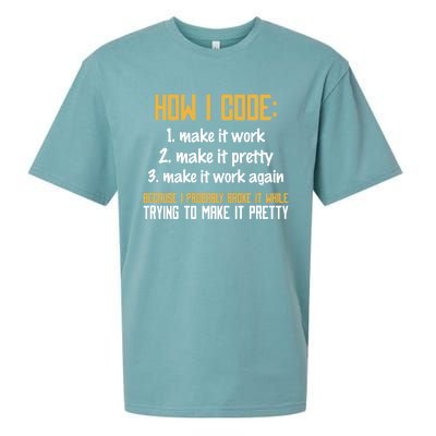 Programmer Coder Developer Programming Coding Great Gift Sueded Cloud Jersey T-Shirt