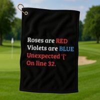 Programmer Coder Developer Programming Software Engineer Golf Towel