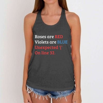 Programmer Coder Developer Programming Software Engineer Women's Knotted Racerback Tank