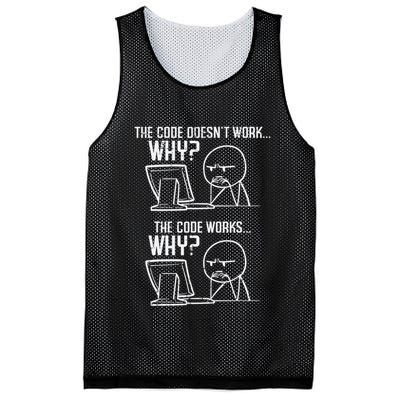 Programmer Code Doesnt Work Why Coding Developer Mesh Reversible Basketball Jersey Tank