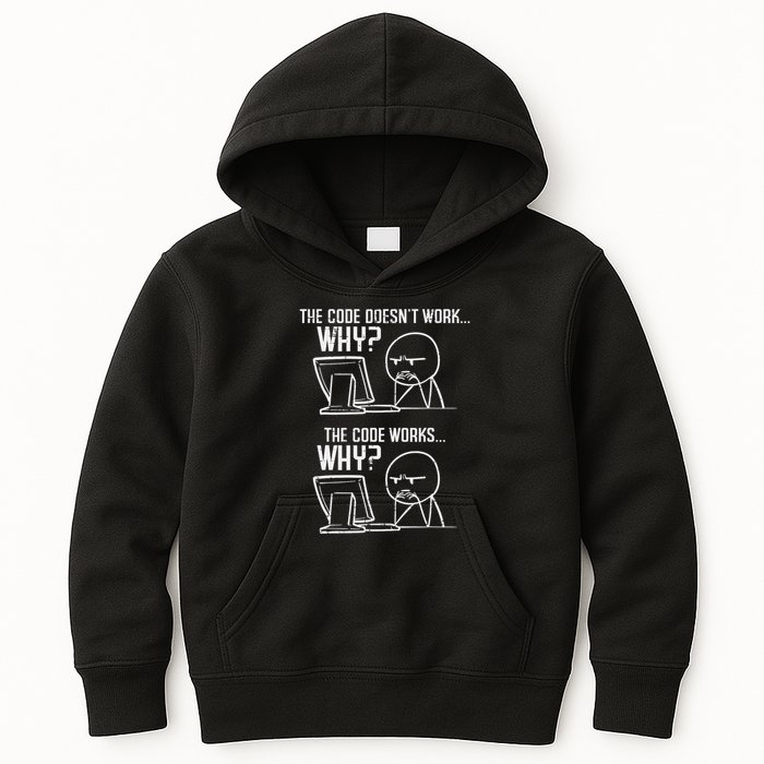 Programmer Code Doesnt Work Why Coding Developer Kids Hoodie