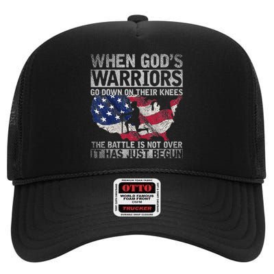 Patriotic Christian Devotee God Christianity US Flag Jesus High Crown Mesh Back Trucker Hat