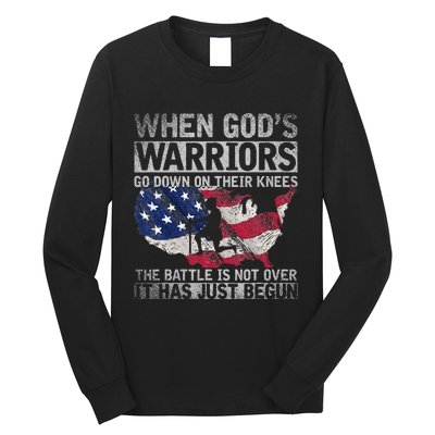 Patriotic Christian Devotee God Christianity US Flag Jesus Long Sleeve Shirt