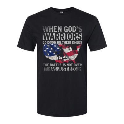 Patriotic Christian Devotee God Christianity US Flag Jesus Softstyle® CVC T-Shirt