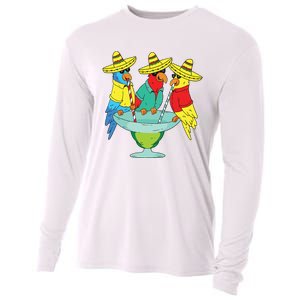 Parrot Cinco De Mayo Funny Drinking Tequila Mexican Fiesta Cooling Performance Long Sleeve Crew