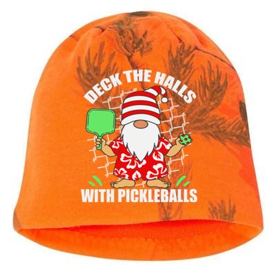 Pickleball Christmas Deck The Halls With Pickleballs Santa Gift Kati - Camo Knit Beanie