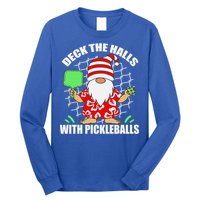 Pickleball Christmas Deck The Halls With Pickleballs Santa Gift Long Sleeve Shirt