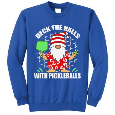 Pickleball Christmas Deck The Halls With Pickleballs Santa Gift Sweatshirt