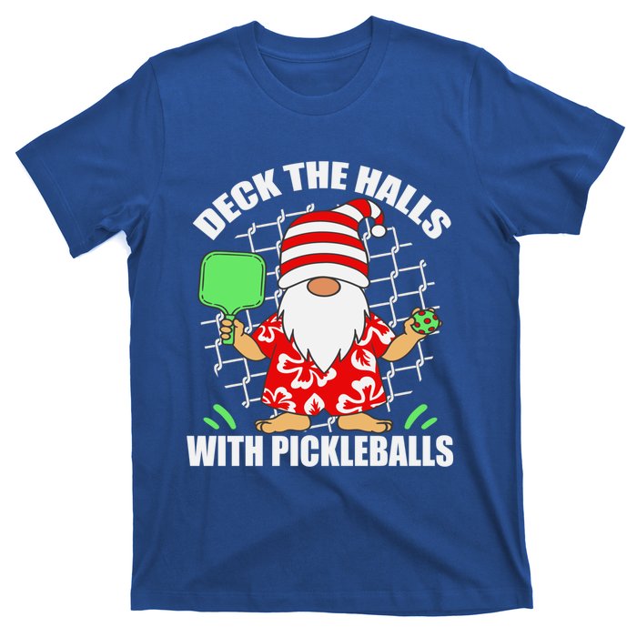 Pickleball Christmas Deck The Halls With Pickleballs Santa Gift T-Shirt