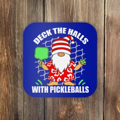 Pickleball Christmas Deck The Halls With Pickleballs Santa Gift Coaster