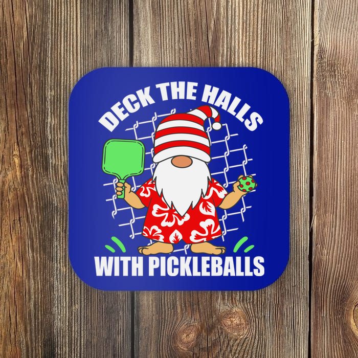 Pickleball Christmas Deck The Halls With Pickleballs Santa Gift Coaster