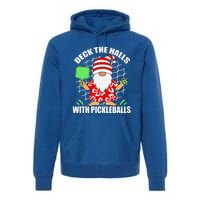 Pickleball Christmas Deck The Halls With Pickleballs Santa Gift Premium Hoodie