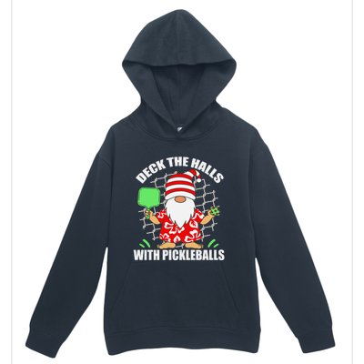 Pickleball Christmas Deck The Halls With Pickleballs Santa Gift Urban Pullover Hoodie