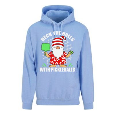 Pickleball Christmas Deck The Halls With Pickleballs Santa Gift Unisex Surf Hoodie