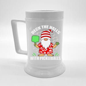 Pickleball Christmas Deck The Halls With Pickleballs Santa Gift Beer Stein