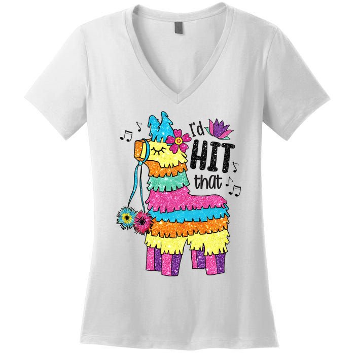 Pinata Cinco De Mayo Mexican Fiesta Party 2024 Women's V-Neck T-Shirt