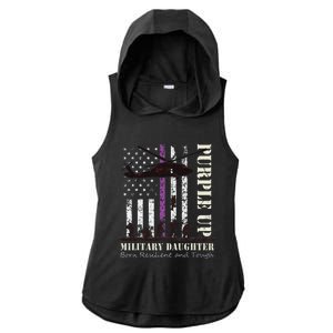 Purple Children's Dress Up Military Children's Month American Flag Ladies PosiCharge Tri-Blend Wicking Draft Hoodie Tank