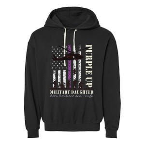 Purple Children's Dress Up Military Children's Month American Flag Garment-Dyed Fleece Hoodie