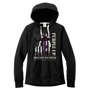 Purple Children's Dress Up Military Children's Month American Flag Women's Fleece Hoodie