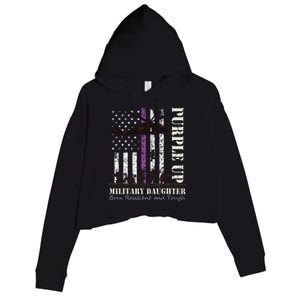 Purple Children's Dress Up Military Children's Month American Flag Crop Fleece Hoodie