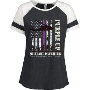 Purple Children's Dress Up Military Children's Month American Flag Enza Ladies Jersey Colorblock Tee