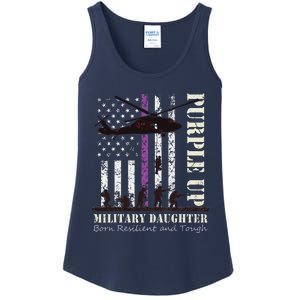 Purple Children's Dress Up Military Children's Month American Flag Ladies Essential Tank