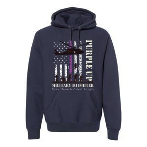 Purple Children's Dress Up Military Children's Month American Flag Premium Hoodie