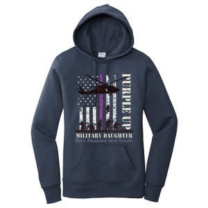 Purple Children's Dress Up Military Children's Month American Flag Women's Pullover Hoodie