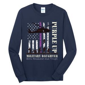 Purple Children's Dress Up Military Children's Month American Flag Tall Long Sleeve T-Shirt