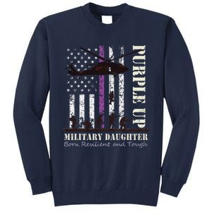 Purple Children's Dress Up Military Children's Month American Flag Tall Sweatshirt