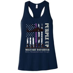 Purple Children's Dress Up Military Children's Month American Flag Women's Racerback Tank