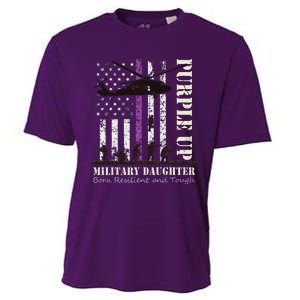 Purple Children's Dress Up Military Children's Month American Flag Cooling Performance Crew T-Shirt