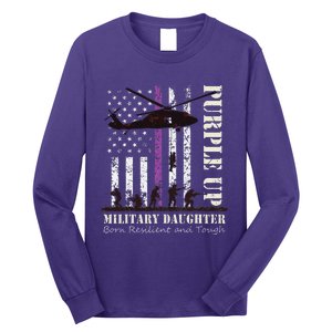 Purple Children's Dress Up Military Children's Month American Flag Long Sleeve Shirt