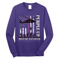 Purple Children's Dress Up Military Children's Month American Flag Long Sleeve Shirt