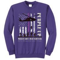 Purple Children's Dress Up Military Children's Month American Flag Sweatshirt