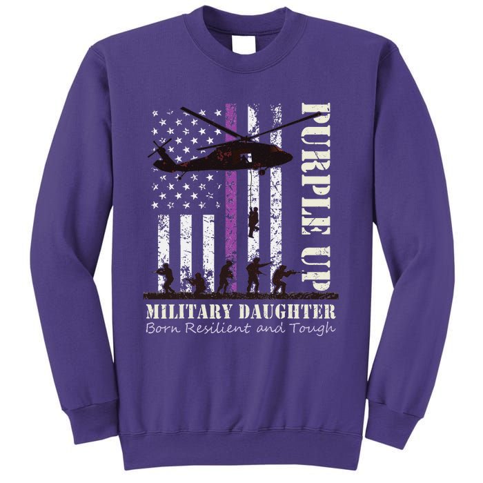 Purple Children's Dress Up Military Children's Month American Flag Sweatshirt