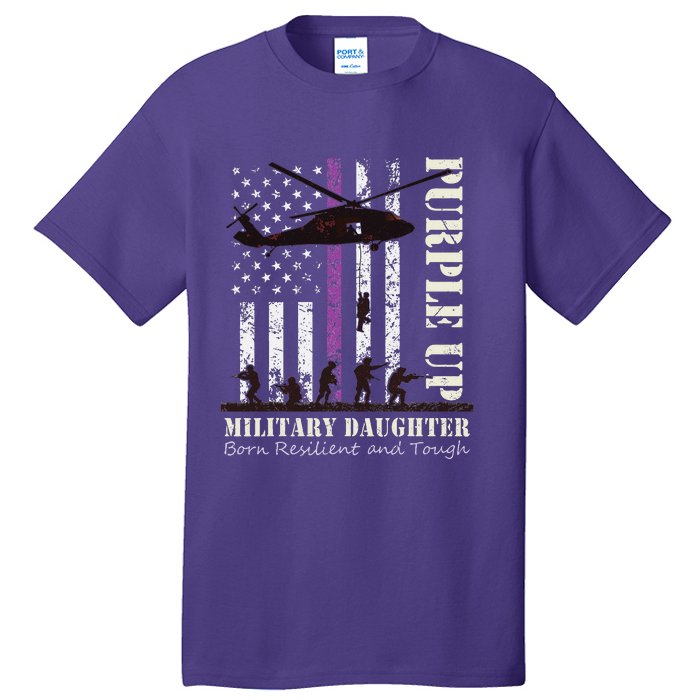 Purple Children's Dress Up Military Children's Month American Flag Tall T-Shirt