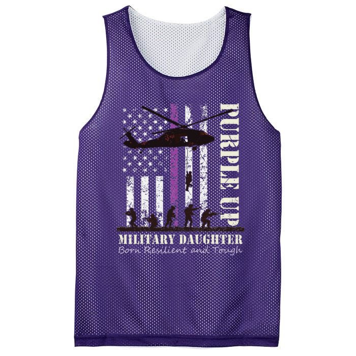 Purple Children's Dress Up Military Children's Month American Flag Mesh Reversible Basketball Jersey Tank