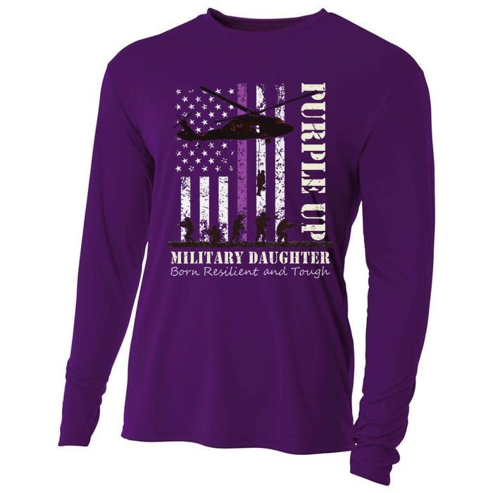 Purple Children's Dress Up Military Children's Month American Flag Cooling Performance Long Sleeve Crew