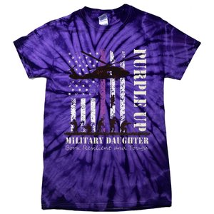 Purple Children's Dress Up Military Children's Month American Flag Tie-Dye T-Shirt