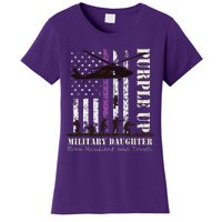 Purple Children's Dress Up Military Children's Month American Flag Women's T-Shirt