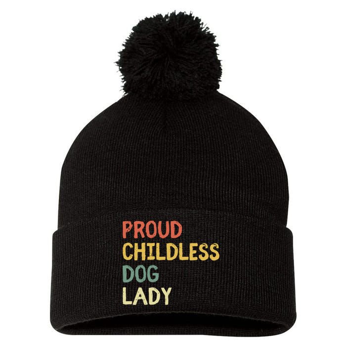 Proud Childless Dog Lady Pom Pom 12in Knit Beanie