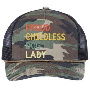 Proud Childless Dog Lady Retro Rope Trucker Hat Cap