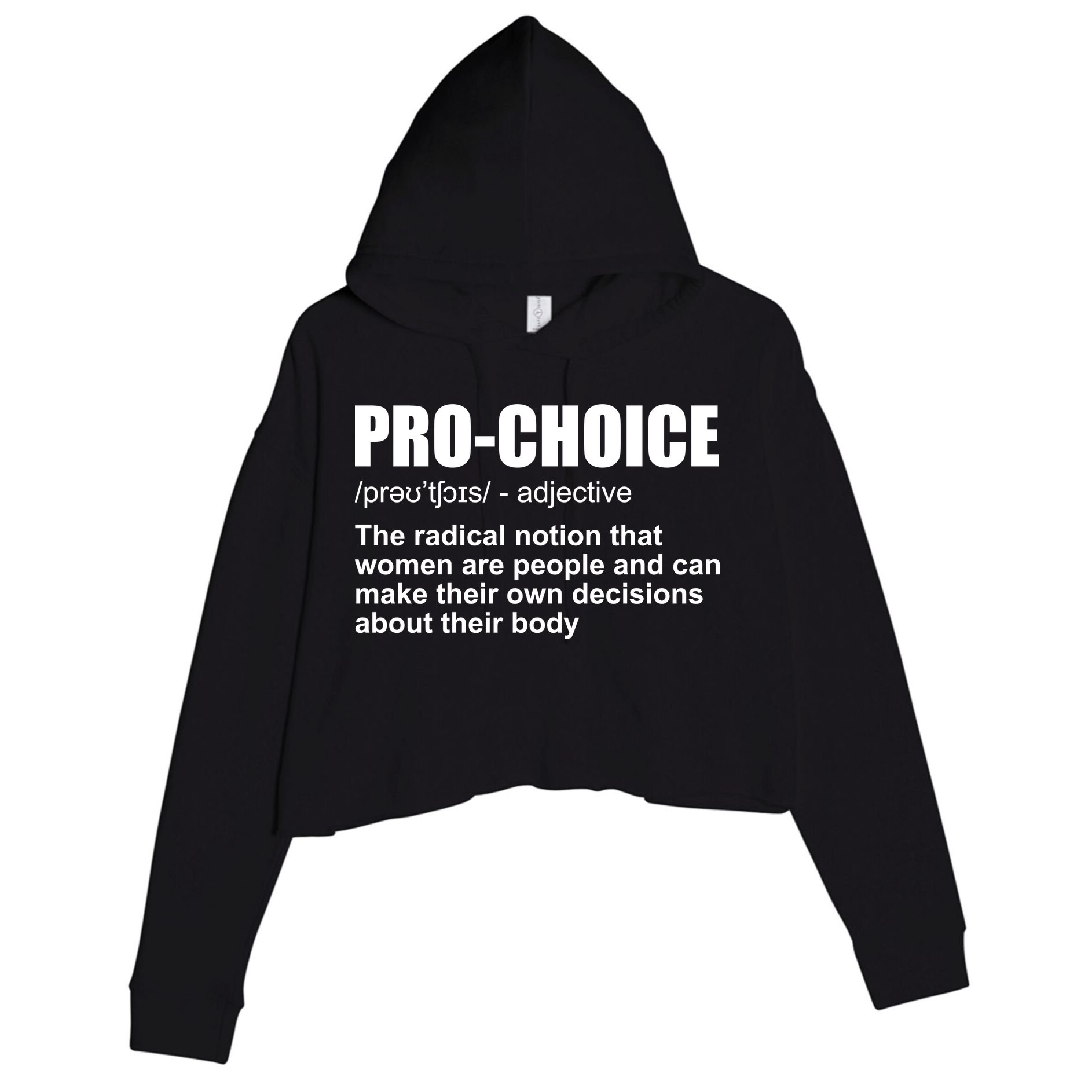 Pro Choice Definition Crop Fleece Hoodie